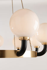 Werner 8-Light Chandelier by Hudson Valley Lighting, Dimmable, Opal Glass Shades, UL Damp Rated