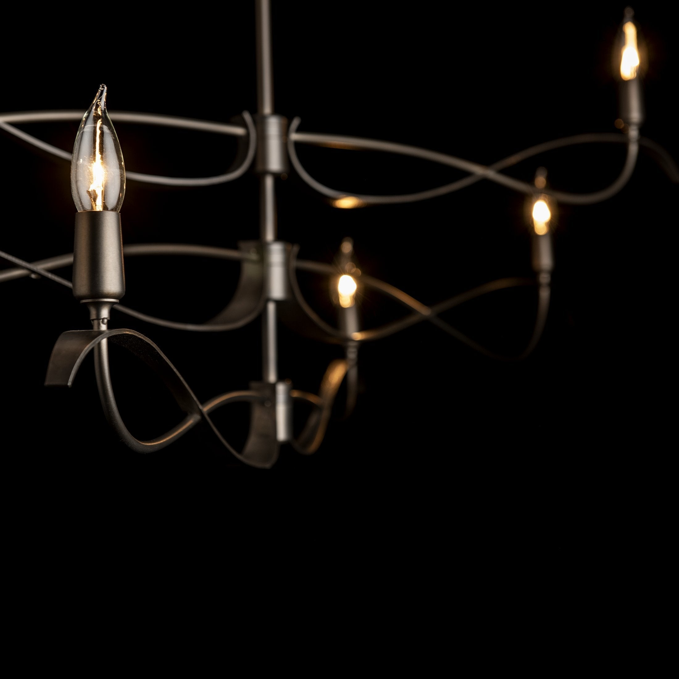 Hubbardton Forge Willow 6-Light Large Chandelier with Dimmable Capability and Versatile Finishes