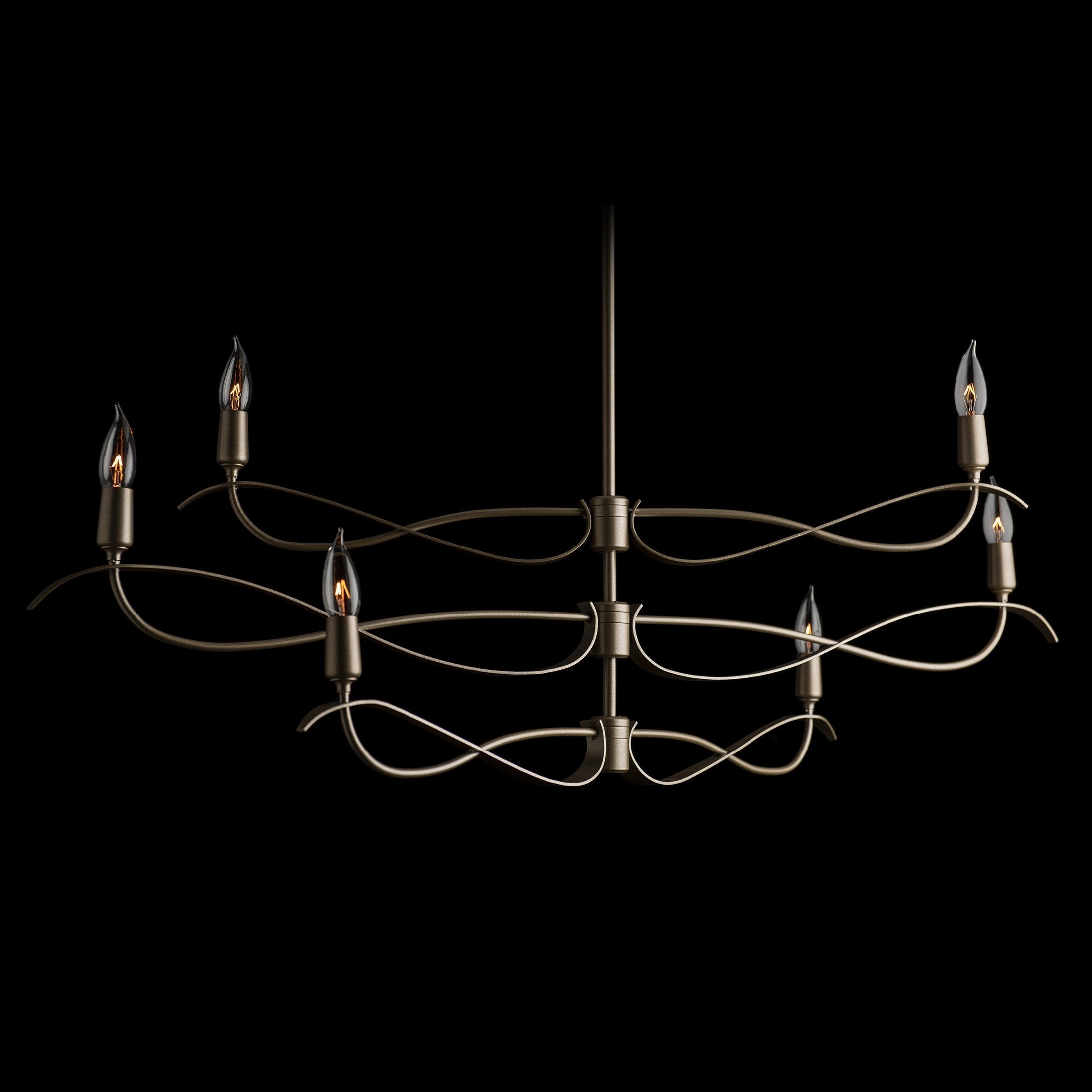 Willow 6-Light Small Chandelier by Hubbardton Forge, Dimmable, Artisan Crafted, Versatile Finish Options