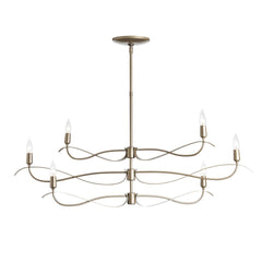 Willow 6-Light Small Chandelier by Hubbardton Forge, Dimmable, Artisan Crafted, Versatile Finish Options