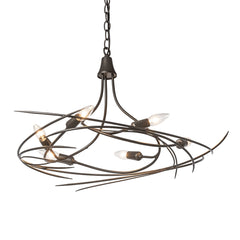 Hubbardton Forge Wisp 6-Light Chandelier - Modern Steel Design with Dimmable Feature and Multiple Finishes