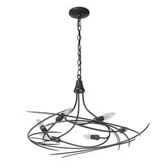 Hubbardton Forge Wisp 6-Light Chandelier - Modern Steel Design with Dimmable Feature and Multiple Finishes