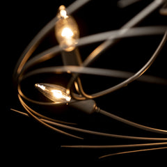 Hubbardton Forge Wisp 6-Light Chandelier - Modern Steel Design with Dimmable Feature and Multiple Finishes