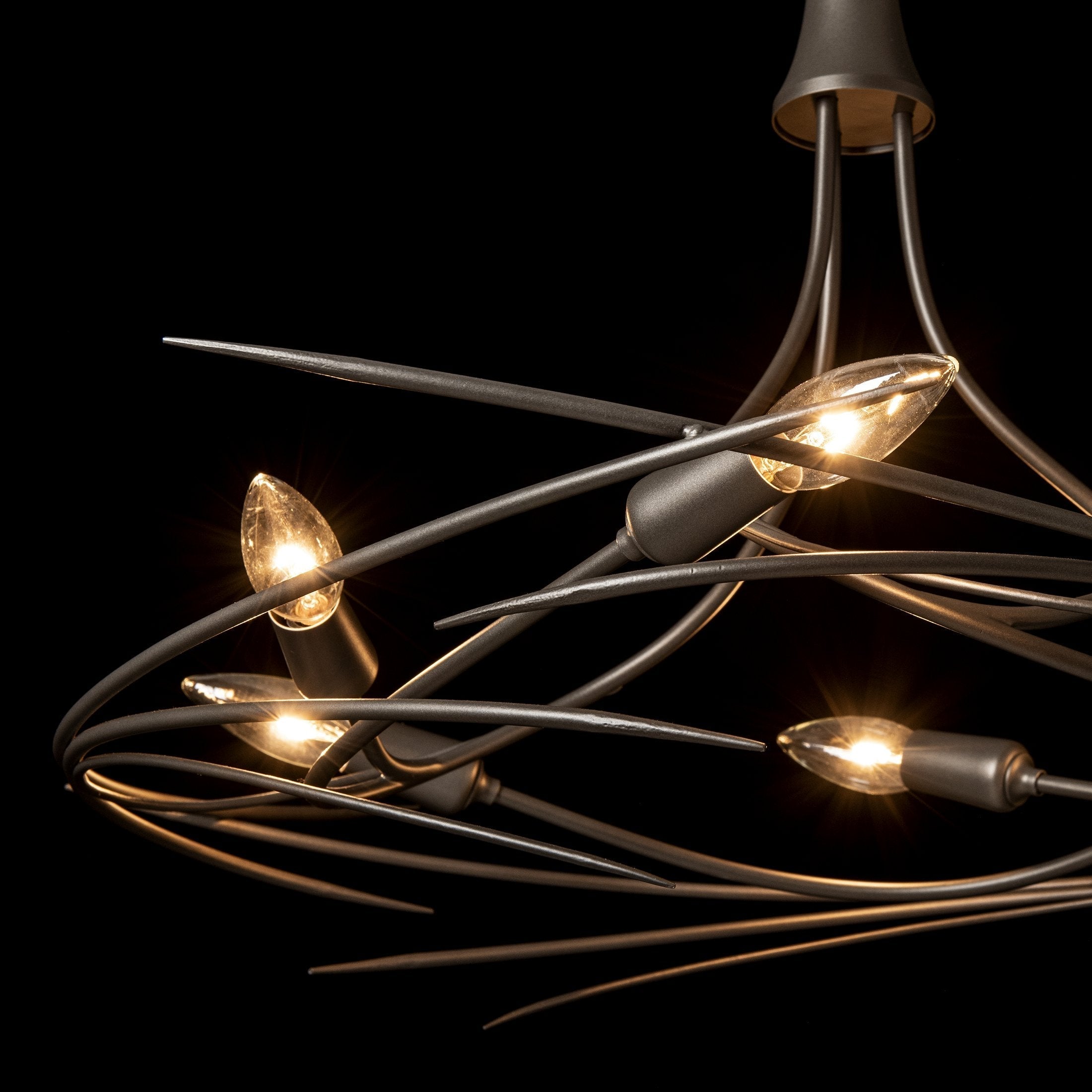 Hubbardton Forge Wisp 6-Light Chandelier - Modern Steel Design with Dimmable Feature and Multiple Finishes