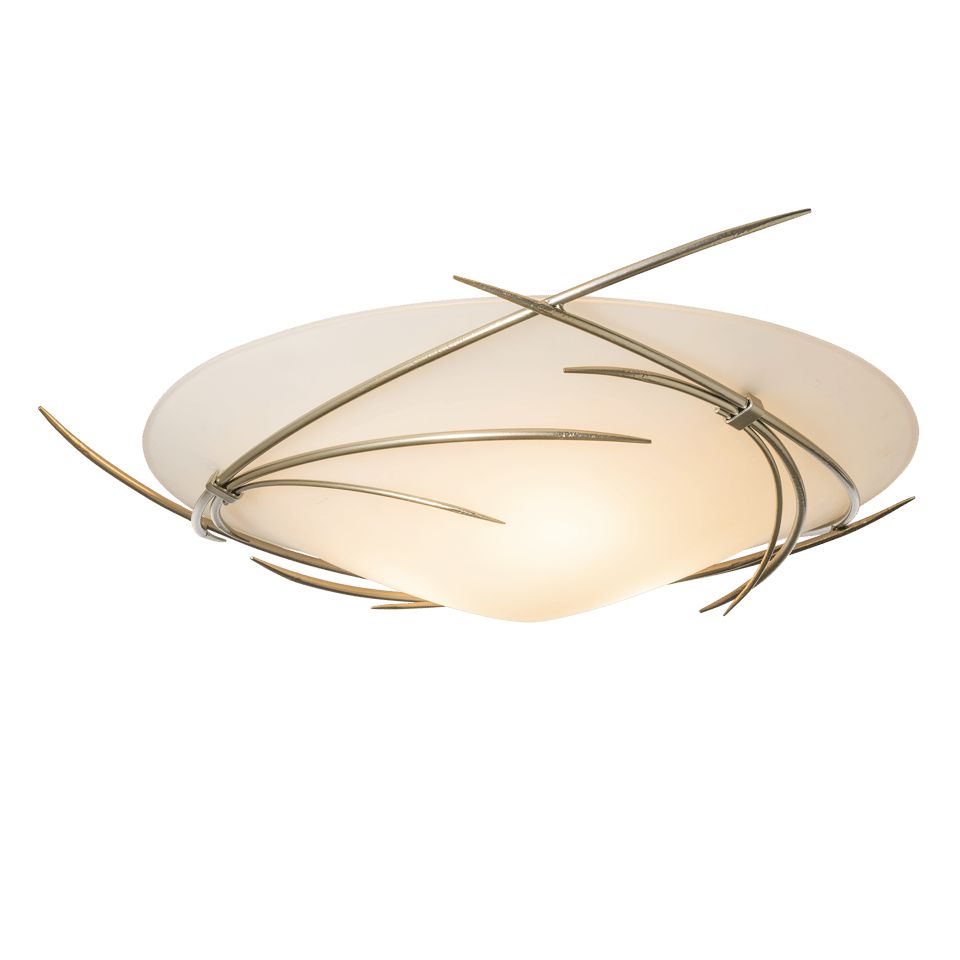 Hubbardton Forge Wisp 1-Light Semi-Flush Ceiling Fixture, Opal Glass Shade, Handcrafted Design