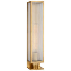 York 24-Inch Single Box Outdoor Sconce with Clear Ribbed Glass Shade by Visual Comfort