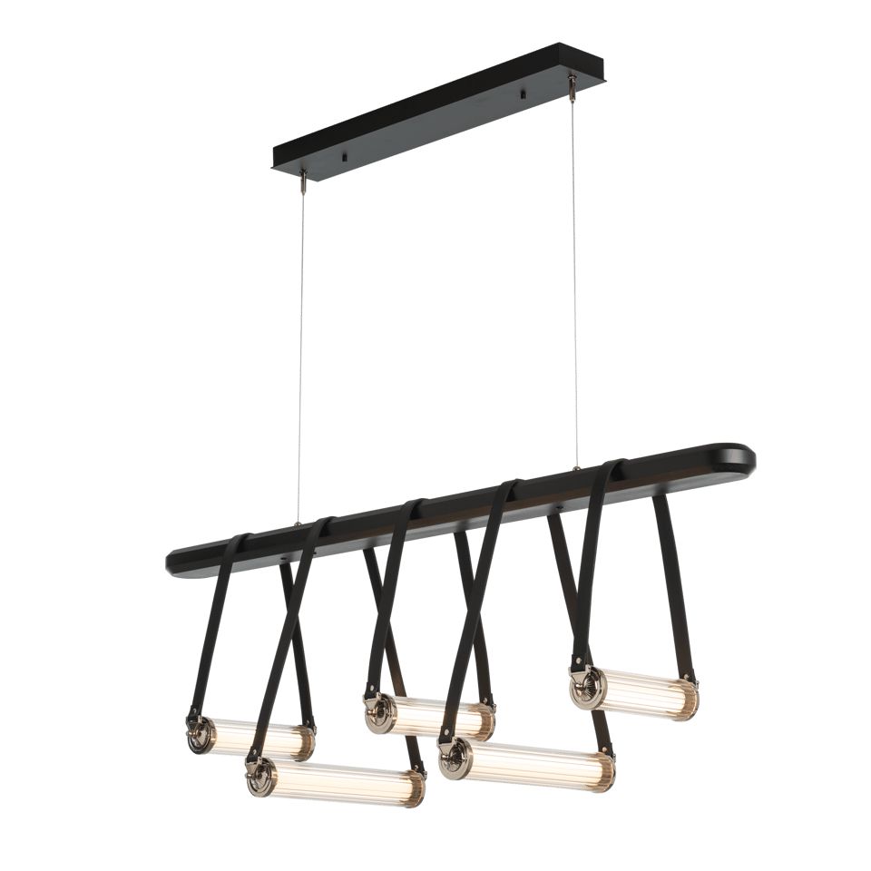 York Linear 5-Light LED Pendant by Hubbardton Forge, Dimmable, Energy-Efficient, Adjustable Height