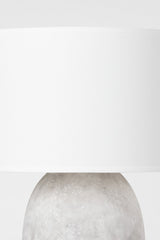 Zeke Table Lamp 34” Tall by Troy Lighting - Weathered Grey Ceramic Base with Off-White Linen Shade