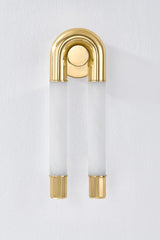 Zeme LED Sconce by Corbett Lighting, Vintage Polished Brass, Dimmable, 1475 Lumens, 2700K Warm Glow