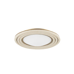 Zion Ceiling Light by Troy Lighting with 3 Cotton Rope Rings, Dimmable LED, Opal Matte Shade, ETL Damp