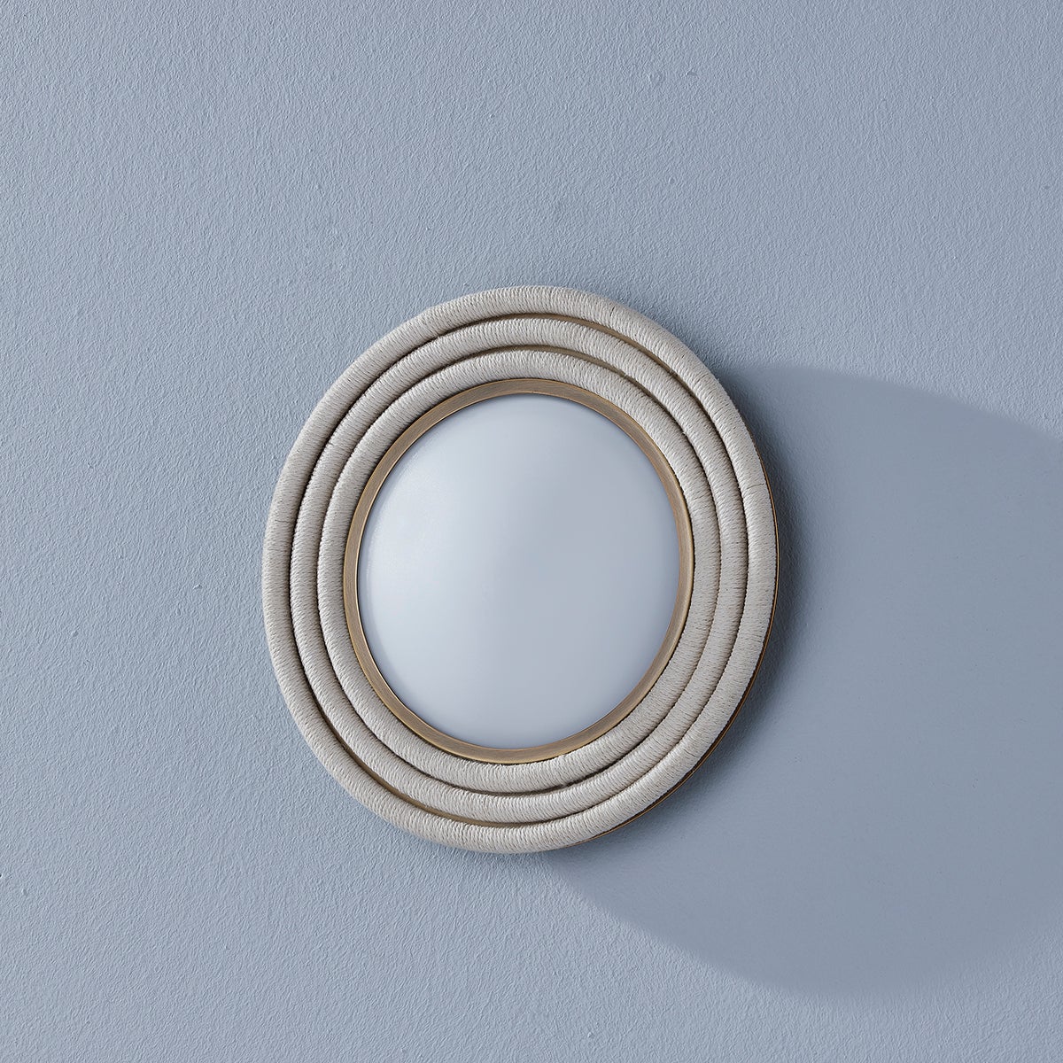 Zion Large Ceiling Light by Troy Lighting, 16" Opal Matte Shade, White Cotton Rope Design, Dimmable, ETL Damp Rated