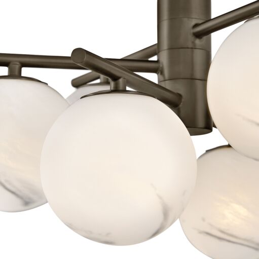 Selene Large Semi-Flush Mount Light - Modern Design with Swirled Glass Globes by Fredrick Ramond