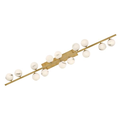 Selene 14-Light Linear Chandelier by Fredrick Ramond - Modern Swirled Glass Elegance