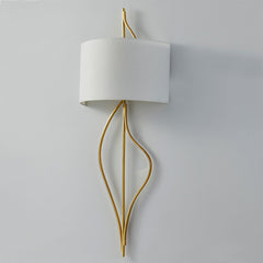 Corbett Lighting-Akina Sconce - Sculptural Wave-Like Design with White Linen Shade