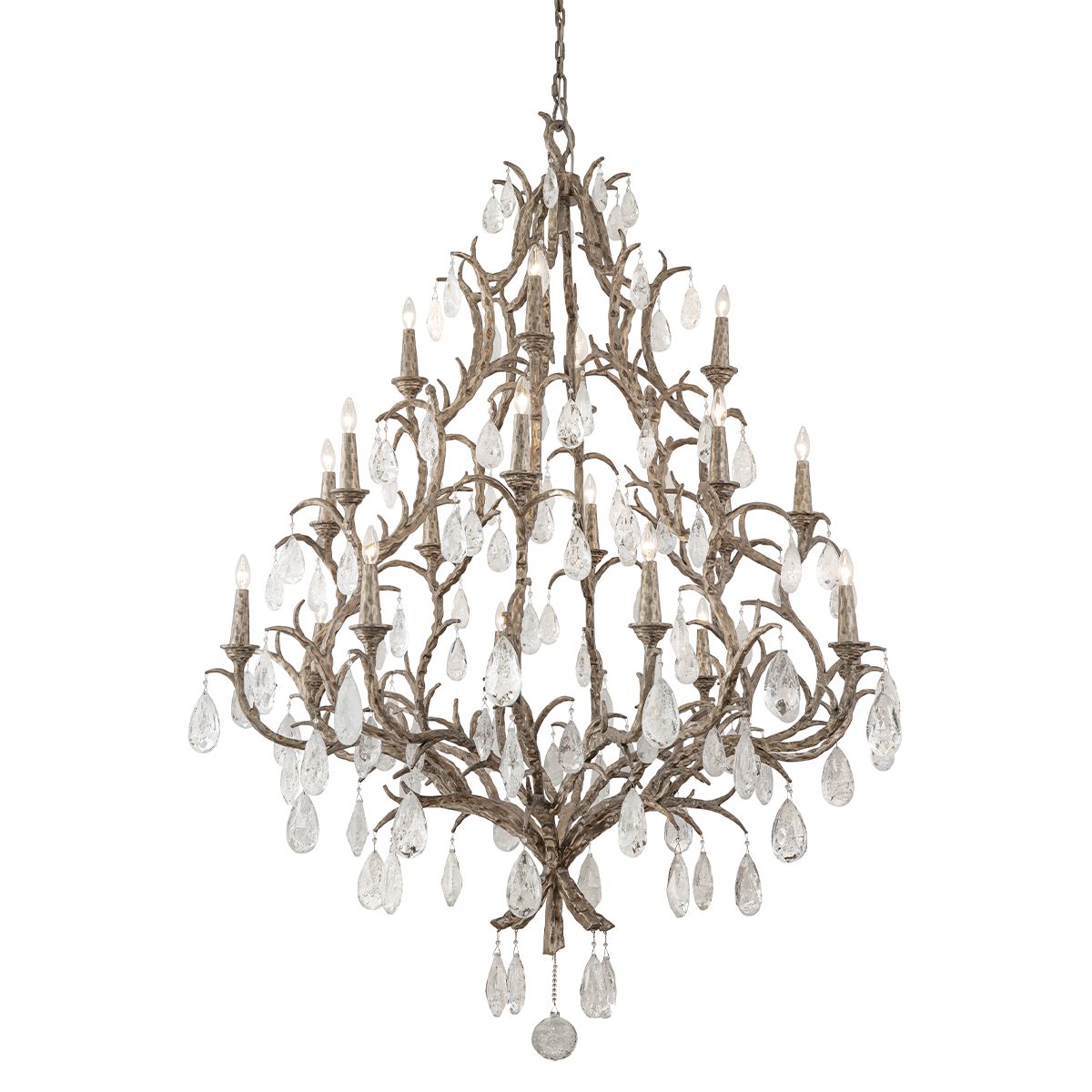 Corbett Lighting-Amadeus Chandelier - 20 Light Handcrafted Iron Body with Branching Arms and Faceted Crystals