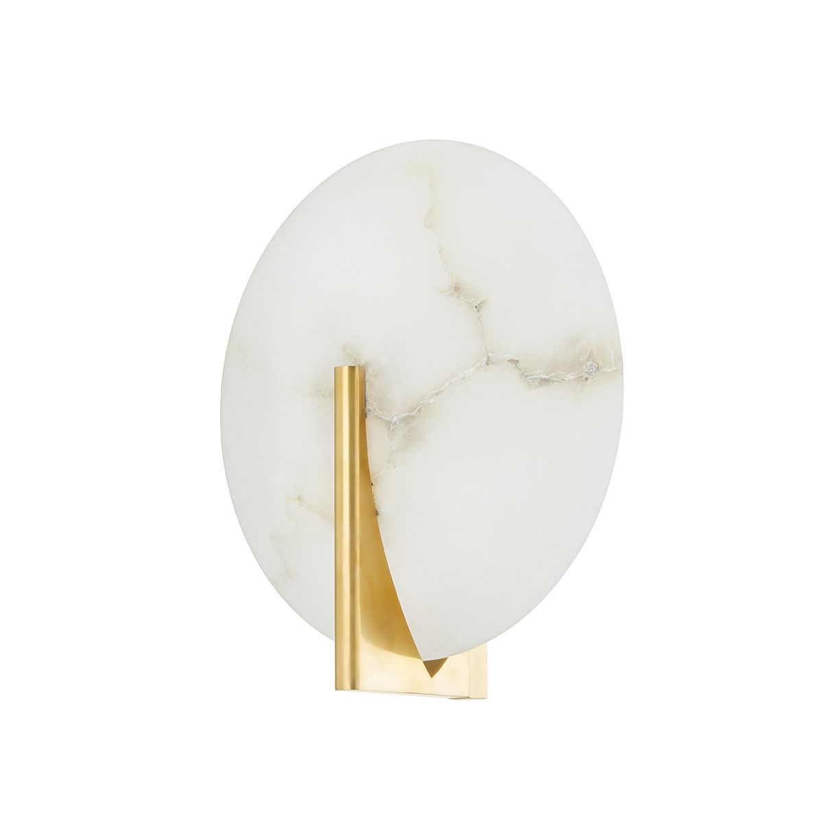 Corbett Lighting-Asteria Sconce with Integrated 850 Lumens LED, Brass Frame & White Alabaster Shade