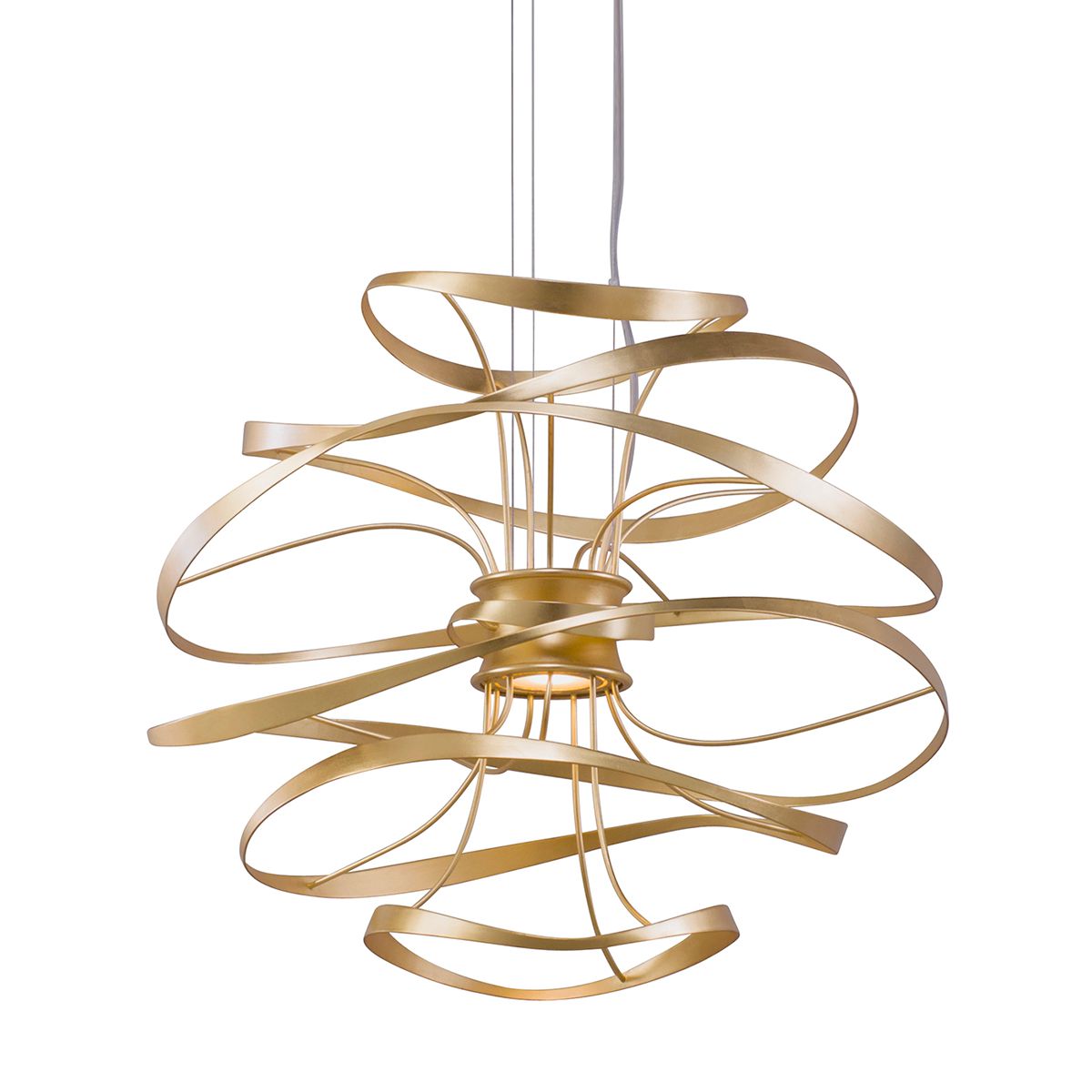 Corbett Lighting Calligraphy Mini Chandelier with Sculptural Design, LED Light Engines and Swirling Lines