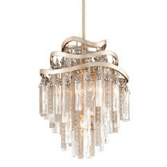 Corbett Lighting-Chimera Pendant Light with Nickel and Crystal Tassels in Tranquility Silver Leaf Finish