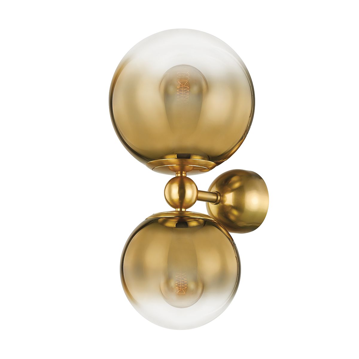 Corbett Lighting-Kyoto Sconce With Ombre Glass Globes In Brass And Clear For Stunning Lighting Effects