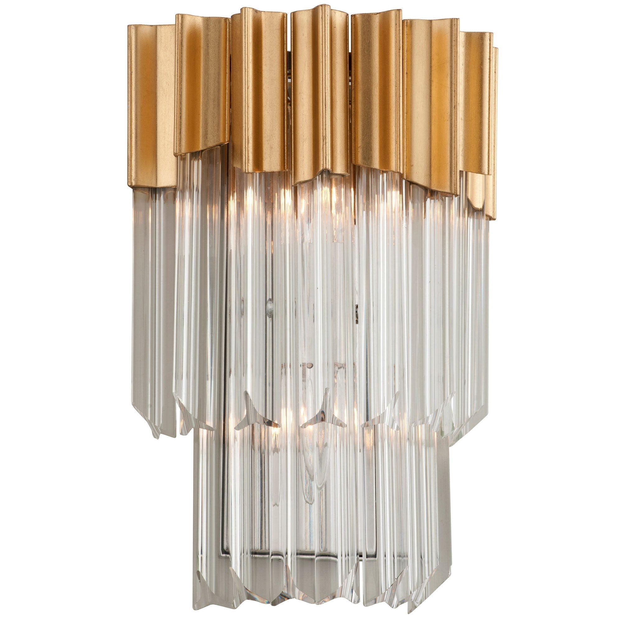 Corbett Lighting-Large Charisma Sconce - Elegant Gold Frame with Crystal Rods for Stunning Light Display