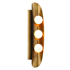 Corbett Lighting-Large Hopper Sconce - Elegant Mid-Century Design with Curved Backplate and Opal White Glass Shade