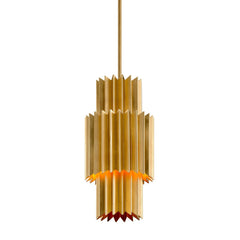 Corbett Lighting-Large Moxy Pendant Light – Elegant Iron Design with Pleated Fan Style for Modern Home Decor