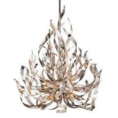 Corbett Lighting Medium Graffiti Chandelier – Artistic Iron Design with Silver Leaf and Stainless Steel Finish