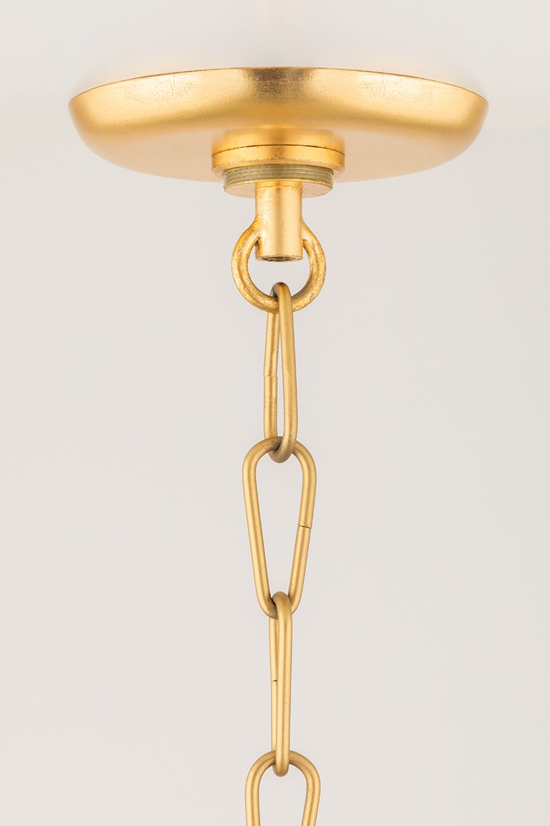 Corbett Lighting-Peony Pendant Light with Opal Glass Globes and Handcrafted Gold or Silver Leaf Detail