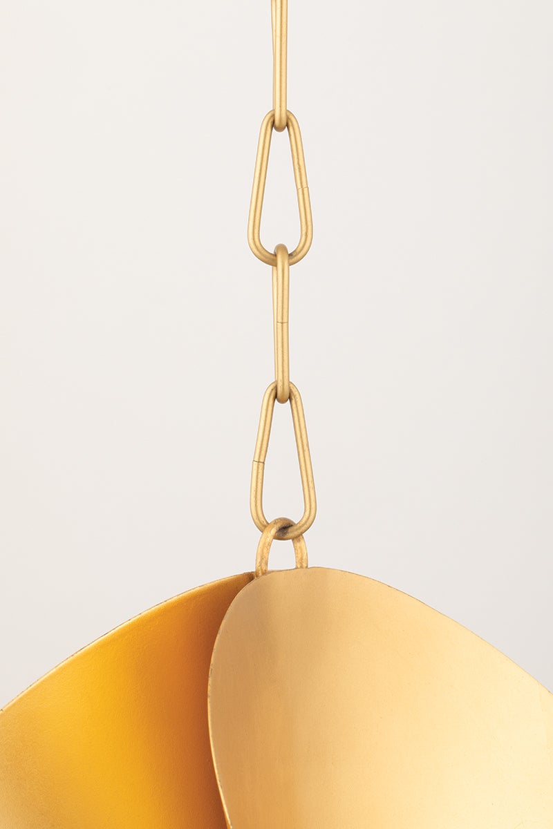 Corbett Lighting-Peony Pendant Light with Opal Glass Globes and Handcrafted Gold or Silver Leaf Detail