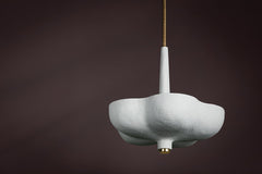 Corbett Lighting Rimini Pendant Light With White Gesso Shade And Gold Leaf Accents - Organic Modern Design