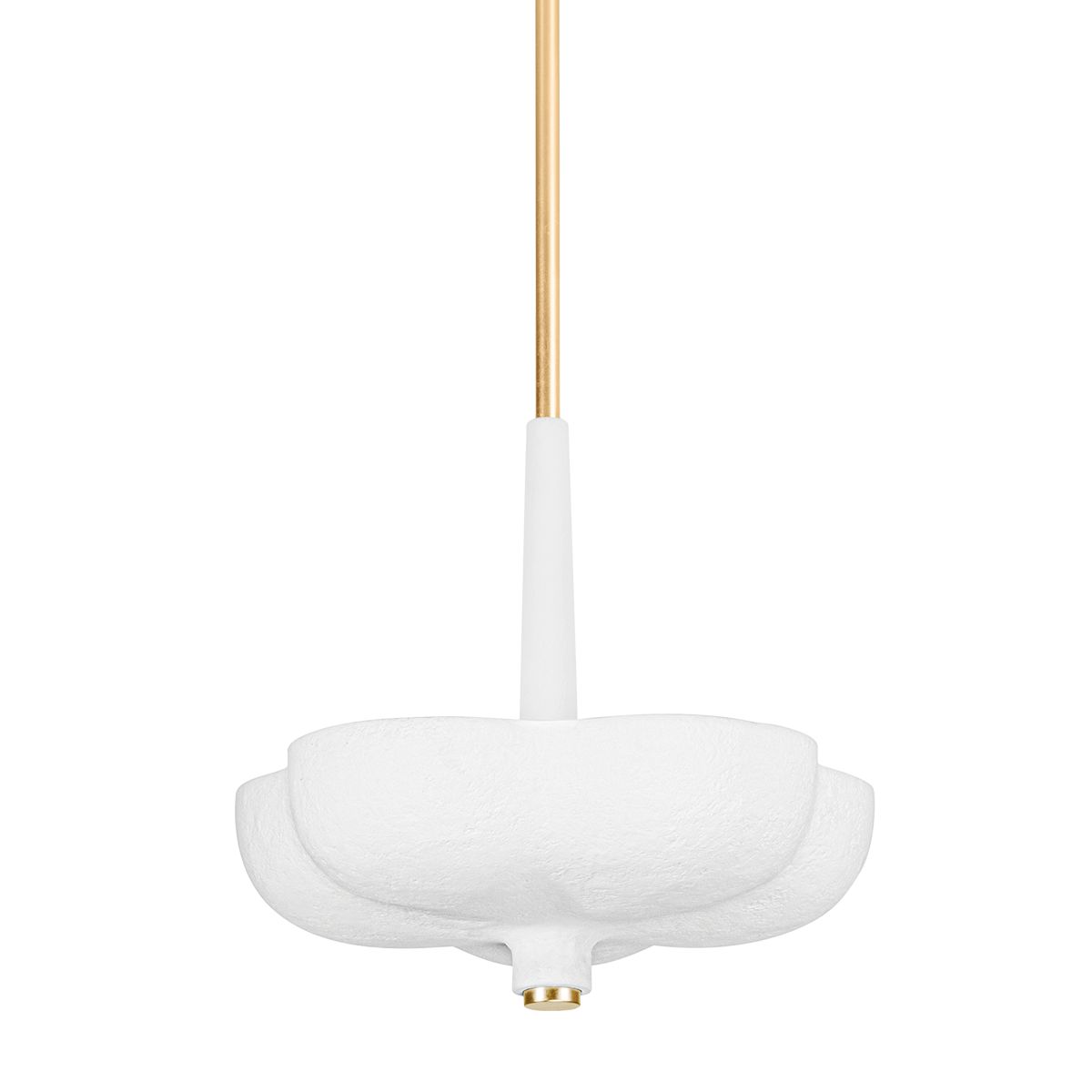 Corbett Lighting Rimini Pendant Light With White Gesso Shade And Gold Leaf Accents - Organic Modern Design