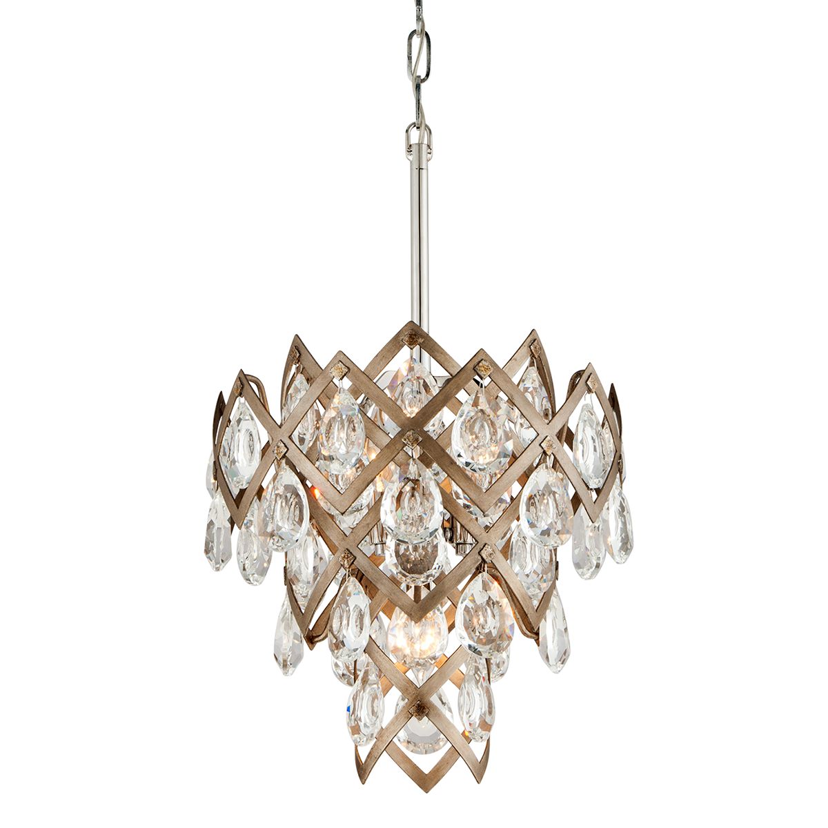 Corbett Lighting-Tiara Pendant Light With Hand-Crafted Iron Frame And Luxurious Vienna Bronze Finish