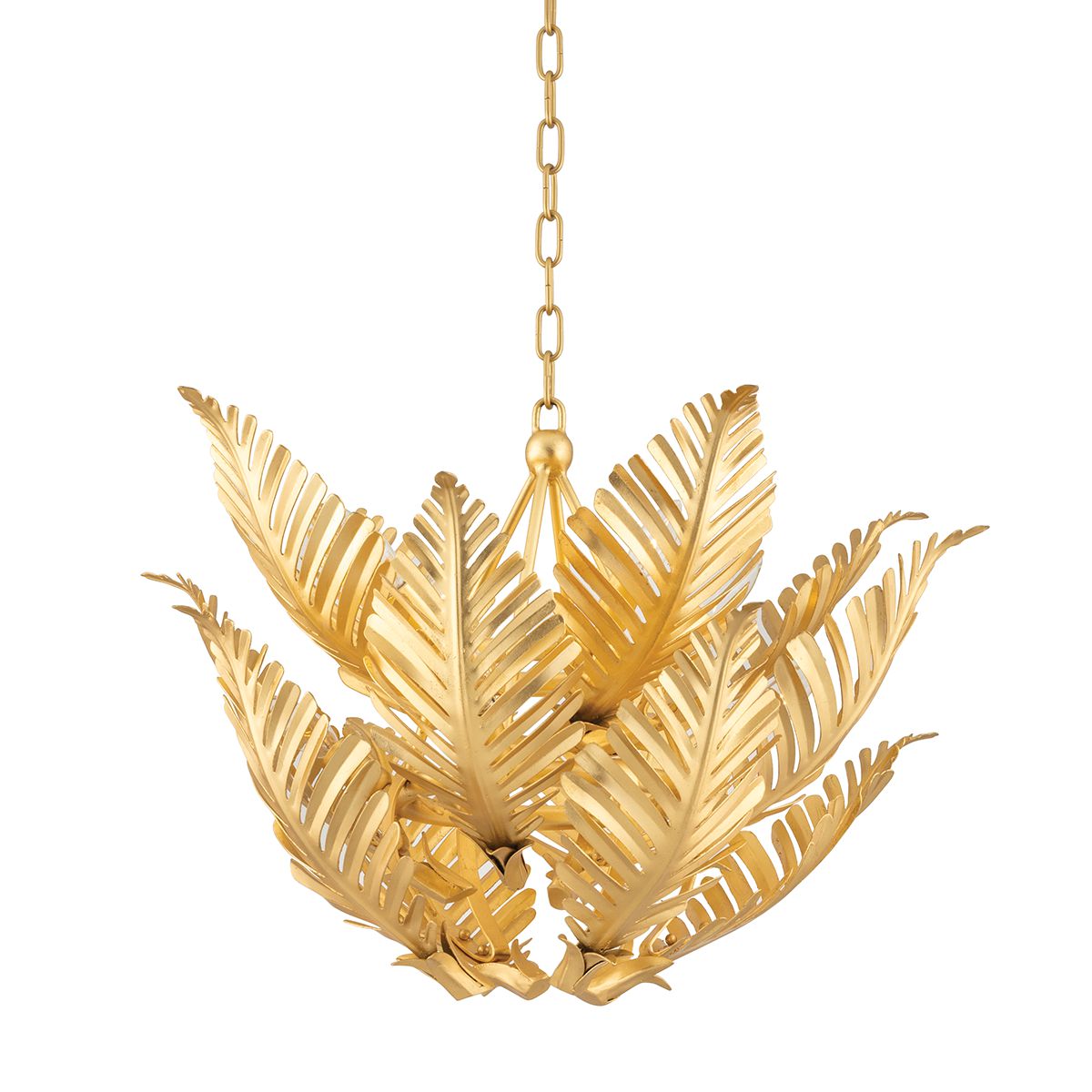 Corbett Lighting-Tropicale Pendant Light - Hand-Crafted Iron with Gold Leaf Palm Fronds