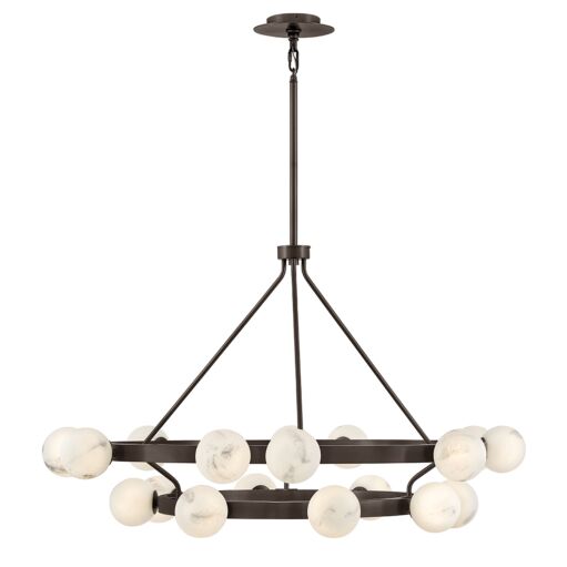 Selene 48" Large Multi Tier Chandelier by Fredrick Ramond - 18 Light Modern Glass Fixture