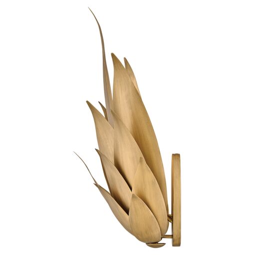 Agave Large Two-Light Sconce in Burnished Gold by Fredrick Ramond, UL Damp Rated Wall Light