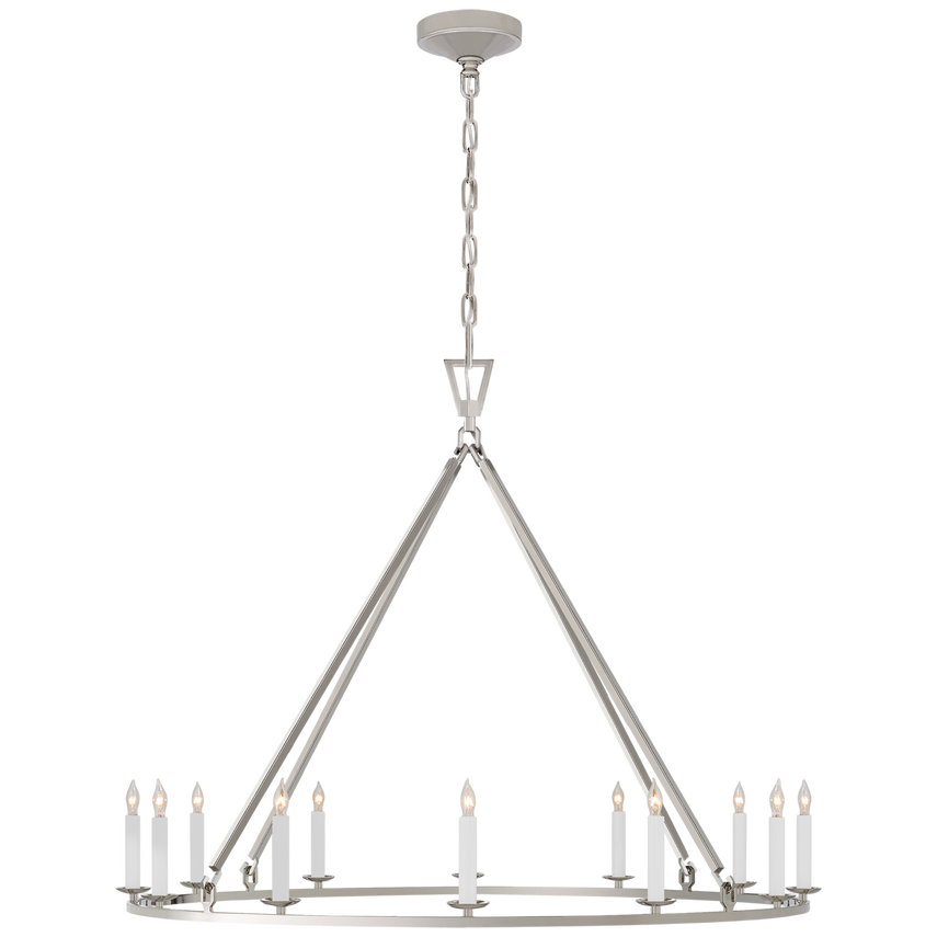 Darlana Large 1-Ring Chandelier with Open Design and Candelabra Lamps for Elegant Illumination