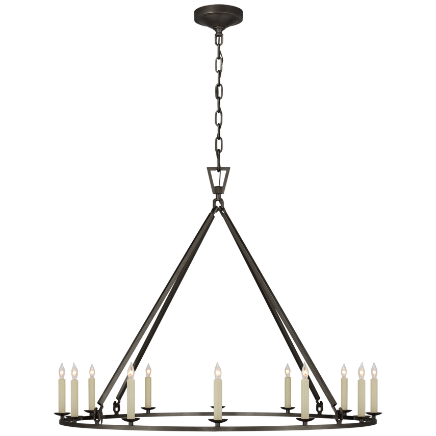 Darlana Large 1-Ring Chandelier with Open Design and Candelabra Lamps for Elegant Illumination