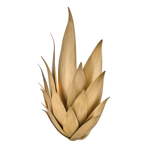 Agave Large Two-Light Sconce in Burnished Gold by Fredrick Ramond, UL Damp Rated Wall Light