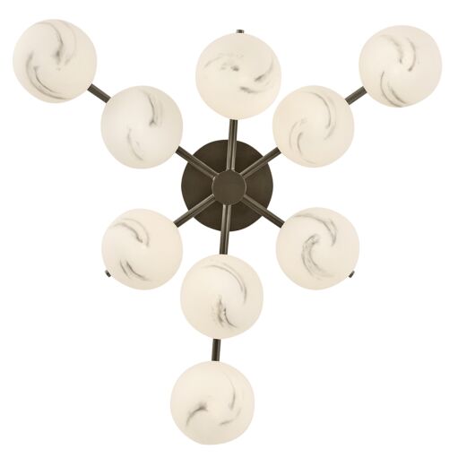 Selene Large Semi-Flush Mount Light - Modern Design with Swirled Glass Globes by Fredrick Ramond