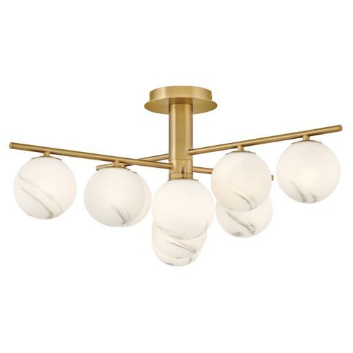 Selene Large Semi-Flush Mount Light - Modern Design with Swirled Glass Globes by Fredrick Ramond