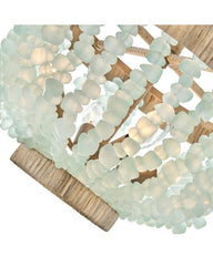 Dune Medium Semi-Flush Mount Ceiling Light by Fredrick Ramond - Burnished Gold with Sea Glass Shade