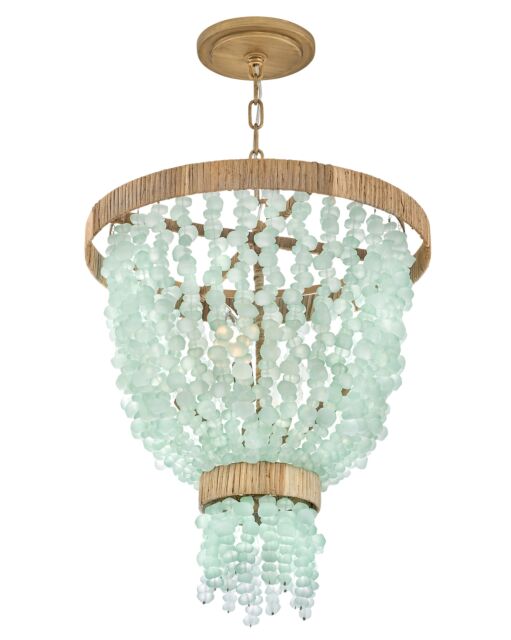 Dune Large Pendant Light by Fredrick Ramond - Bohemian Chic in Burnished Gold & Glass, 4 Lights