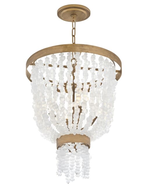 Dune Large Pendant Light by Fredrick Ramond - Bohemian Chic in Burnished Gold & Glass, 4 Lights