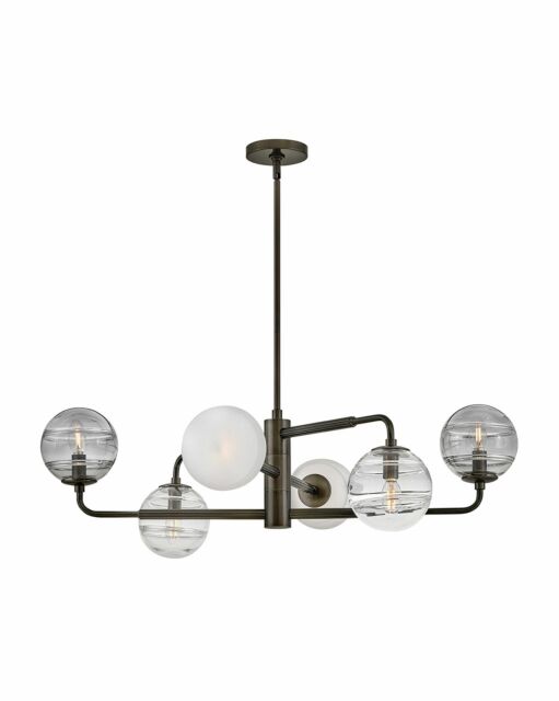 Oberon Large Adjustable 6-Light Chandelier in Multicolor Glass by Fredrick Ramond