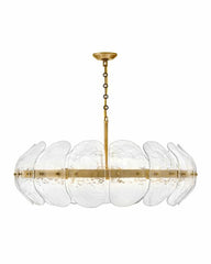 Lillia 36.25" Large Convertible Drum Chandelier by Fredrick Ramond - Heritage Brass Finish