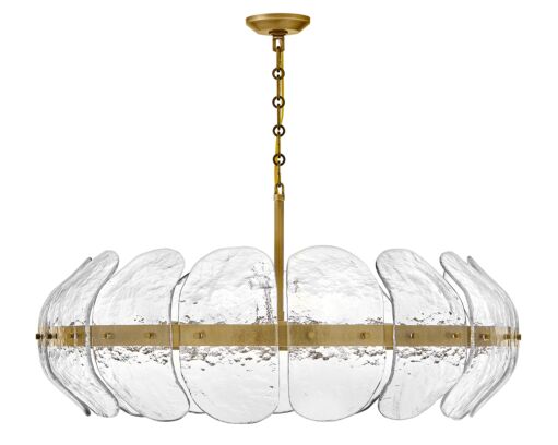 Lillia 36.25" Large Convertible Drum Chandelier by Fredrick Ramond - Heritage Brass Finish