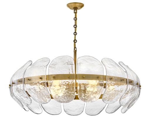 Lillia 36.25" Large Convertible Drum Chandelier by Fredrick Ramond - Heritage Brass Finish