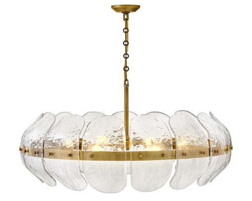 Lillia 36.25" Large Convertible Drum Chandelier by Fredrick Ramond - Heritage Brass Finish