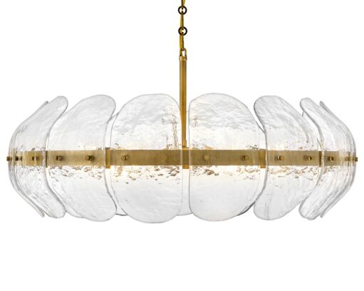 Lillia 36.25" Large Convertible Drum Chandelier by Fredrick Ramond - Heritage Brass Finish