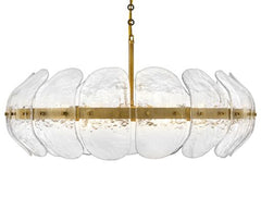 Lillia 36.25" Large Convertible Drum Chandelier by Fredrick Ramond - Heritage Brass Finish